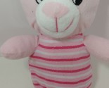  Pink teddy bear plush white silver stripes sewn eyes well used Flaws - $10.39