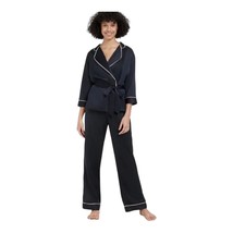 Bluebella Wren Kimono &amp; Trouser Pajama Set Black/Rose Dust US:S (6) New NO BELT - $22.25