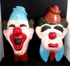 Happy-Sad Clowns Wall Hangings, Large 16&quot; c.1966 Holland Mold : Selling OBO - $1,474.28 MXN