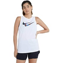 Msrp $30 Nike Dri-FIT Swoosh Stars Training Tank Top White Size Small (Stained) - £12.78 GBP