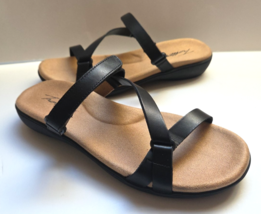 Trotters Raja Slide Sandal Black Adjustable Comfort Women's Sz 7.5M 8M 8... - $39.99