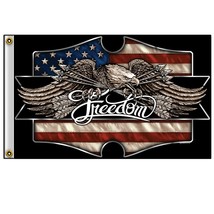 Hot Leathers Freedom Bald Eagle with Arrows and American Flag Polyester 3x5 Foot - £15.97 GBP