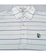 Peter Millar Polo Shirt M Summer Comfort Short Sleeve 3 Button Striped V... - $21.80