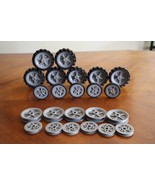 Lot (19) Knex Wheels Small Medium Tire (11) Gray Hub Rim Pulley Replacem... - $19.00