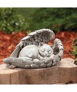 CAT in Angel Wing Memorial Cemetery Grave Marker Statue Sculpture Cerami... - £19.59 GBP