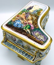 Capodimonte Italian Porcelain Lidded Grand Piano Jewelry Casket / Trinket Box - £99.91 GBP