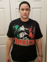 Mexican Flag Tri-Color T-Shirt Hemsa Playera Size XL Black Mexico NEW wi... - $19.79