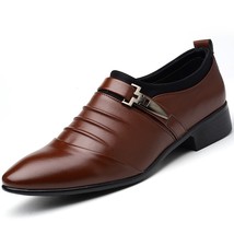 Big Size 48 Buckle Suit Men Shoes Pointed Toe Formal Male Shoes Classic Mens Bus - £38.33 GBP