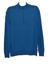 Raffi Blue Italy Design 1/4 Zip Cotton Wool Cashmere Men&#39;s Sweater Size XL - £81.17 GBP