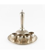 Antico Vintage Persiano 90 Argento Decanter, 4 Calici, Vassoio - $31,468.12 MXN