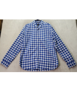 J.CREW Oxford Shirt Mens Large Blue Check Flannel Cotton Long Sleeve But... - £15.93 GBP