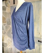 Liu &amp; Qu Maternity Long Sleeve Breastfeeding Navy Shirt Size XL Surplice... - $20.68 CAD