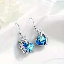 925 Sterling Silver Unicorn Dangle Earrings  Hypoallergenic Jewelry Gift - £47.89 GBP