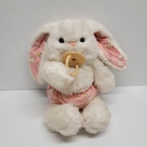 Vintage Baby White Bunny Plush Pink Diaper Ears And Feet &amp; Pacifier - Ea... - £42.98 GBP