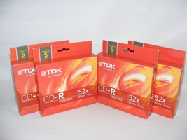 TDK CD-R Compact Media Recordable Discs 700 MB 80 min 52x Jewel Slims Lot 20 New - £17.40 GBP