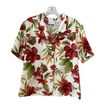 Alfred Dunner Women’s Floral Blouse – Size 12 – Short Sleeve Button Fron... - $17.00