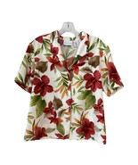 Alfred Dunner Women’s Floral Blouse – Size 12 – Short Sleeve Button Front – 44" - $17.00