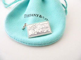 Tiffany &amp; Co New York Postcard Blue Travel Charm 4 Necklace Bracelet Silver MINT - £352.87 GBP