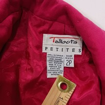 Talbots Petites Women's Red Worsted Wool Closed Pockets Blazer Jacket Size 2P image 3