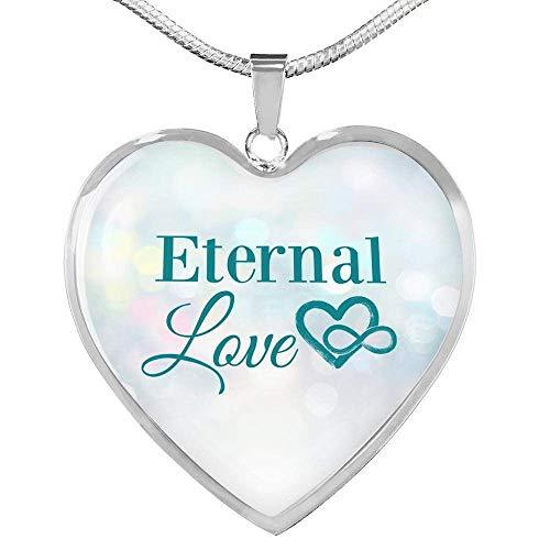 Eternal Love Necklace Engraved 18k Gold Heart Pendant 18-22