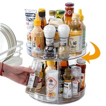 Lazy Susan Round Plastic Clear Rotating Turntable Organization Storage Container - $27.99