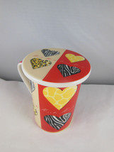 Kent Pottery Hearts Mug Tea Cup Beautiful 4.5&quot; tall with coaster lid top - £11.07 GBP