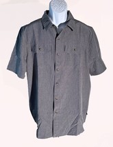 GERRY Men&#39;s Short Sleeve Button Down Outdoor Shirt Gray Large - £9.94 GBP