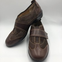 Softspots Women&#39;s Brown Leather Comfort Sneakers Hook Loop 10WW - £31.12 GBP