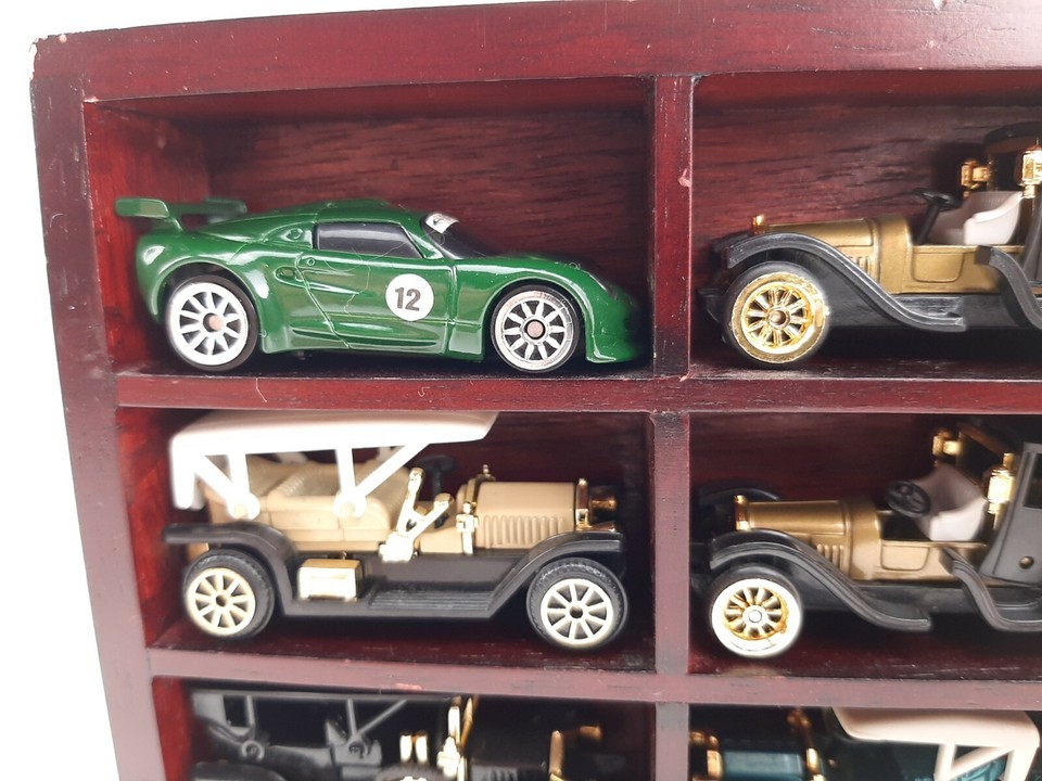 Vintage Lot Of 6 Antique Cars High Speed With 2 Wooden Display Cases Item image 5