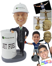 Personalized Bobblehead Oil Executive Posing With A Large Fuel Barrel - Careers  - £82.33 GBP