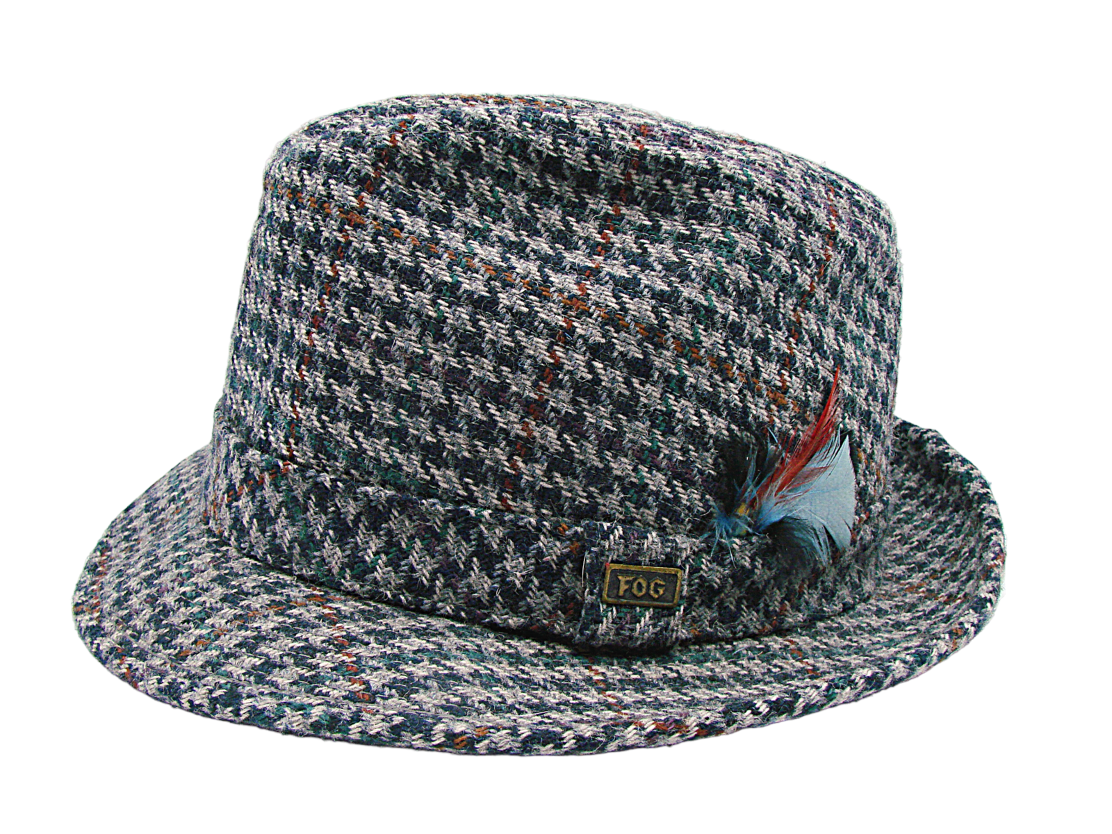 London Fog Fedora Hat Multicolor Gray Plaid and similar items