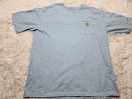 Carhartt T-Shirt XL Short Sleeve Pocket Loose Fit K87 H67 Blue Speckled ... - $9.46
