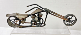 Handmade Metal Chopper Long Fork Sculpture Nuts Bolts 8 Inch Self Standing - $24.26