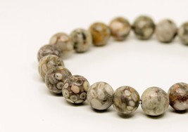 Fossil Coral Bracelet 8 mm, Fossil Jewelry, Fossilized Coral Bracelet, C... - $30.00