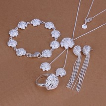 Hot wedding jewelry noble elegant roses flower ring necklaces bracelets bead cha - £17.25 GBP