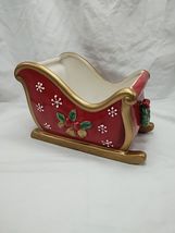 Fitz And Floyd Festive Bells Christmas Holiday Ceramic Dish 7&quot; X 4&quot; X 5&quot; - $21.27 CAD