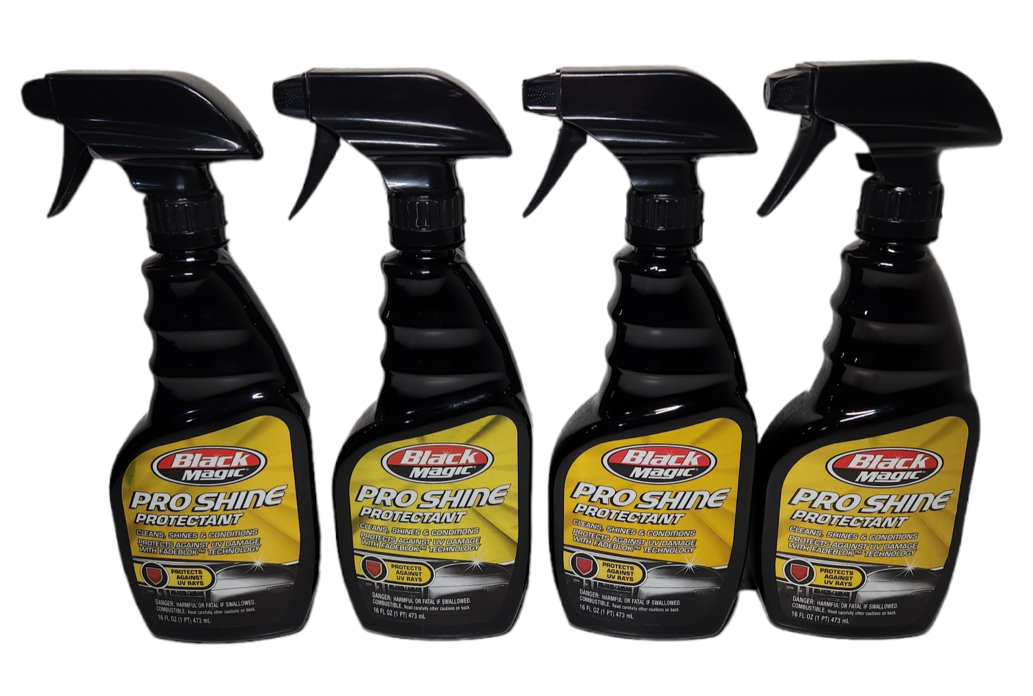 4x Black Magic Pro Shine Protectant Int &amp; Ext Vinyl Leather Rubber 16 oz... - $3,438.86 MXN