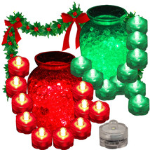 20 Submersible Waterproof CHRISTMAS Decoration LED Tea Light 10 Each RED... - $29.44