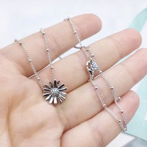 2020 Spring Release 925 Sterling Silver Pavé Daisy Flower Collier Necklace  - £15.64 GBP