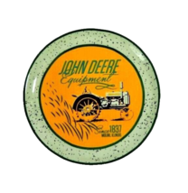 John Deere Equipment Tractor Dessert Salad Plate 8-in Green Yellow Stoneware NEW - £11.00 GBP