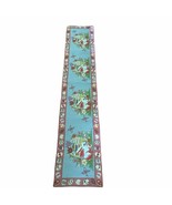 Easter Bunny Easter Eggs Jacquard Red Blue Table Runner 74&quot; x 13&quot;  - $12.86