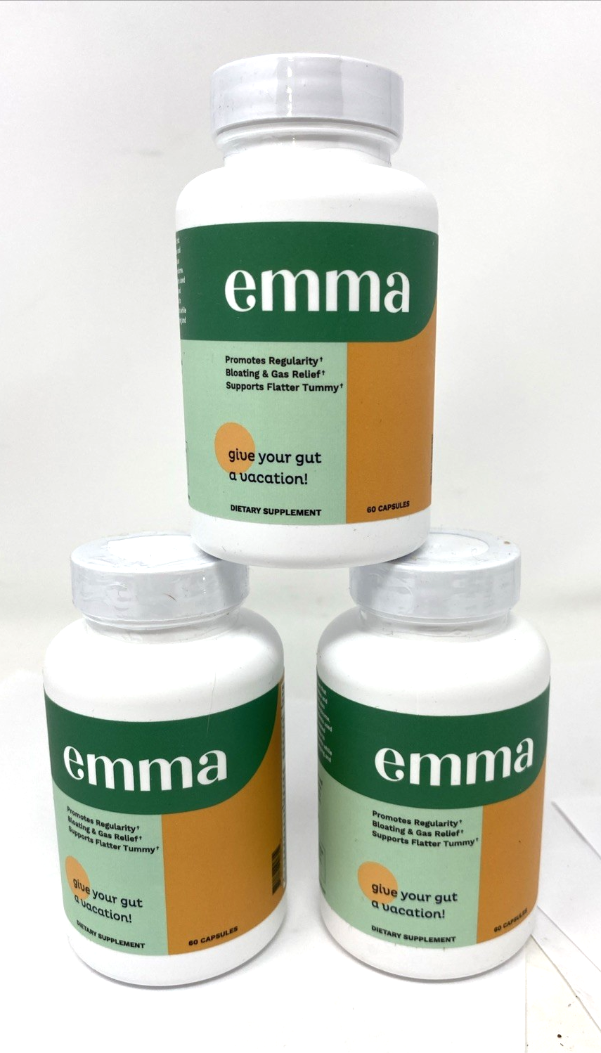 EMMA Gut Health Dietary Supplement 60 Capsules NEW Lot of 3 - $18.99