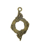 Doble cabeza Phaya Naga Thai amuleto mágico talismán Lucky Holy Vintage oro - £13.32 GBP