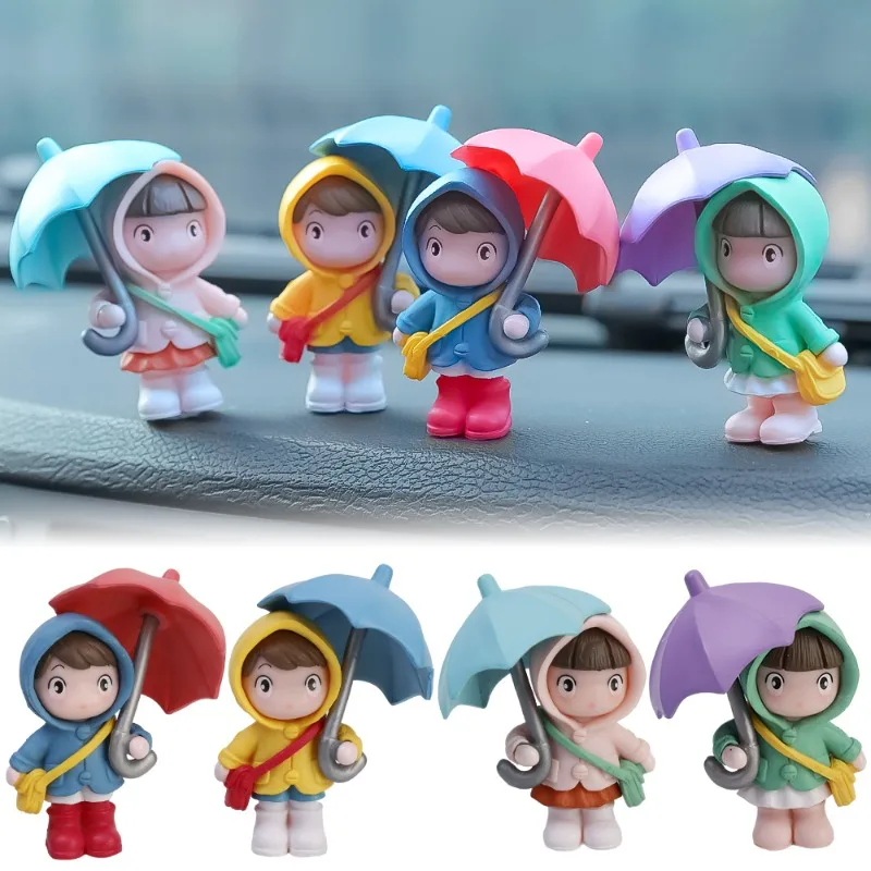 Cute Umbrella Couple Car Interior Decoration Creative Action Figures Auto - $10.90