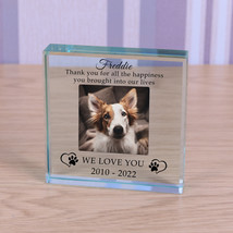 Dog Memorial We Love You Personalised Photo Engraved Glass Block Paperwe... - £11.73 GBP