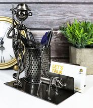 Outdoor Hunter With Dog Metal Desk Stationery And Business Card Holder O... - $30.99