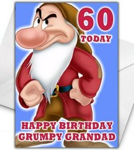 Grumpy Seven Dwarfs Personalised Birthday Card - Large A5 - Disney Snow White - $4.10