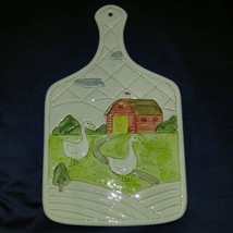 Vtg 1983 Otagiri Barn Farm Geese Tile Trivet Ceramic Wall Plaque - £10.98 GBP