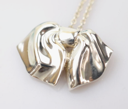 Tiffany &amp; Co Famous Fancy Bow Sterling Silver Pendant Necklace Rare - $303.99