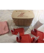 Vintage hoosier lottery picnic basket with setup for picnic promo rare - $46.74